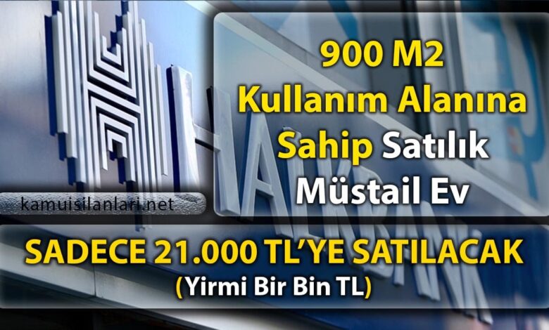 Halkbank�tan 21.000 TL�ye satılık 900 metrekare kullanım alanlı